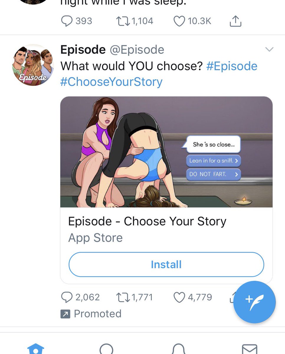 Kelss_21's tweet photo. What is this Ad? What is this game? Who plays this? Why are these the only two options? Why would she lean in for a sniff? I need all the answers. https://t.co/XxjYzhPXWX