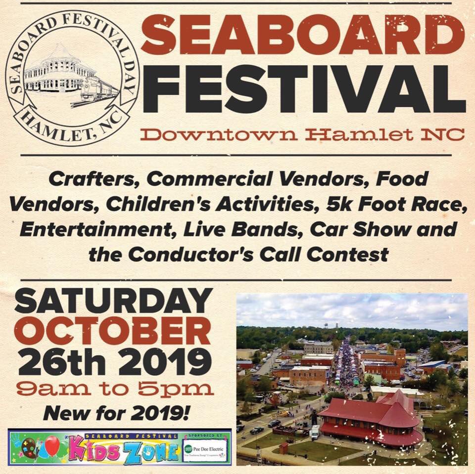 SquaredCarolina's tweet photo. You don’t want to miss one of the best and most historic festivals in North Carolina!🚂

#seaboardfestival #seaboardfestival5k #visitrichmondcounty #richgetaway #findyourgetaway #visitnc #festival #hamletnc #trains #trainspotting #train_nerds #bestofbothcarolinas https://t.co/CIaowOPtKR