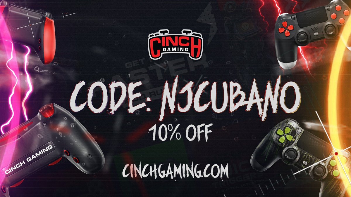 Looking to get better? Looking to be the next <a href="/bugha/">bugha</a> but on console? Look no further... Check out <a href="/CinchGaming/">Cinch Gaming</a> for all your customized controller needs. 

When at checkout be sure to use code njcubano for 10% off of EVERYTHING.