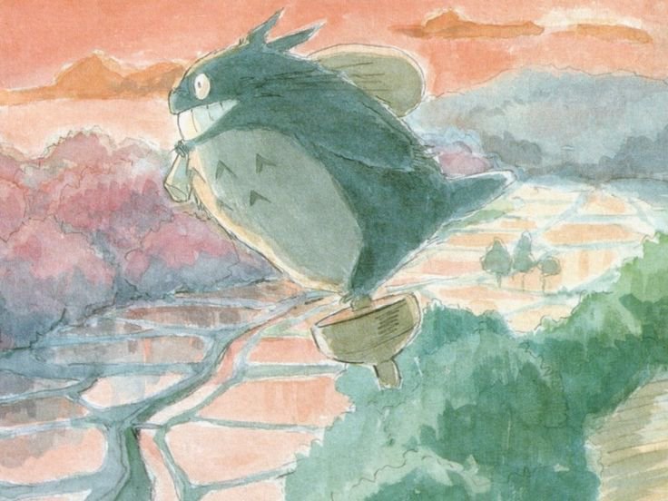 ElliottBlackwe3's tweet image. I love the simple beauty of Hayao Miyazaki's watercolor concept art for My Neighbor Totoro.