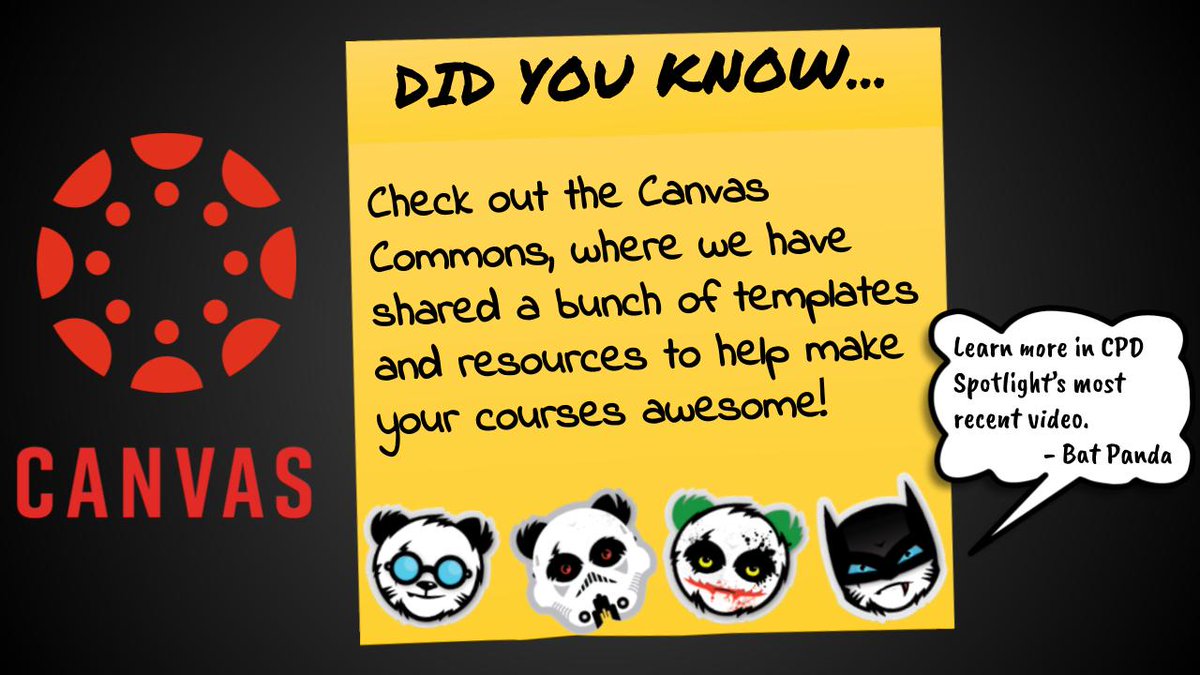 CpdSpotlight's tweet photo. #CanvasLMS #CanvasCommons #eLearning https://t.co/eBpcB84ZJs