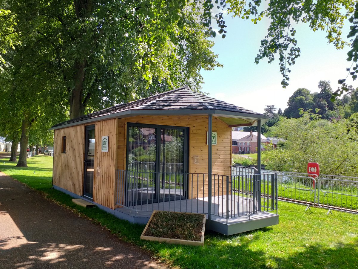 LtfPods's tweet photo. All set up ready for Shrewsbury Flower show!!

Come see us Friday and Saturday on Riverside stand R13.

Our Pod looks great next to the river. 

Visit https://t.co/GiXI6FcGkg to find out more about our Pods. 

@ShrewsFlowerShw #glamping #shrewsbury #luxury #shropshire https://t.co/hUQPgv5XCs