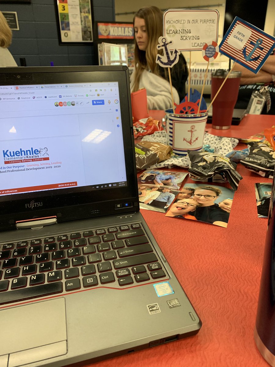 Mrs_Ski_KISD's tweet photo. Back to work today @KuehnleKISD!!! Thank you to admin for putting photos of our โwhyโs on our tables! It was a great way to start the new school year! @KleinISD #backtoschool #promise2purpose #anchoredinourpurpose #learningservingleading https://t.co/So6MyYeFYw