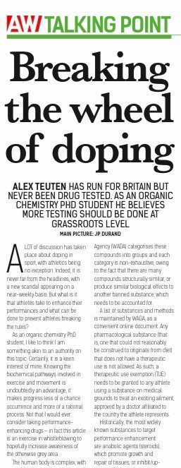 AthleticsWeekly's tweet photo. @CharlieGrice1 @_ZoeyClark @paulajradcliffe @IAAFDoha2019 @EuroAthletics @gianmarcotamber @TheKoriMonster @stuartweir @SGayter @TheBMAF @Nike @BritAthletics @BASCSupporters @Jason_AW @Tokyo2020 @brightonphoenix @Birchfield1877 @TVH_Athletics @AthleticsImages @katymaybarden Plus, this week's AW includes comment from @A_Teuten on the topic of doping in sport. Digital edition ➡️ https://t.co/EmY9UxkTFk https://t.co/LQ51CnAIUj