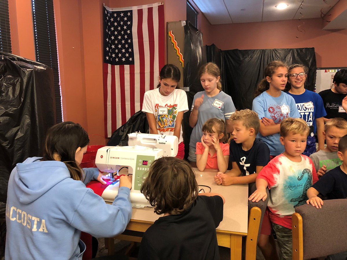 SASLville's tweet photo. St. Ann's Bible Camp participated in the pillowcase sewing event Ryan's Case for Smiles Ewing Chapter. Pillowcases will be delivered to local hospitals for their pediatric patients. #service #giveback #saslville #SASummer https://t.co/lpxtyUmuNy https://t.co/V1TszGd9R9