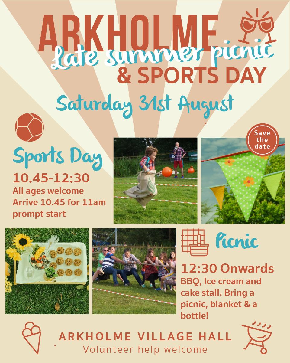 AVHnews's tweet photo. Don't forget to join us for fun in the sun, food and games on 31st August for the Arkholme Sports Day &amp; Summer Picnic from 10.45am
#sportsday #arkholme #lunevalley #carnforth #Lancashire #Lancaster #morecambe #villagehall https://t.co/pj1YpHUeF0