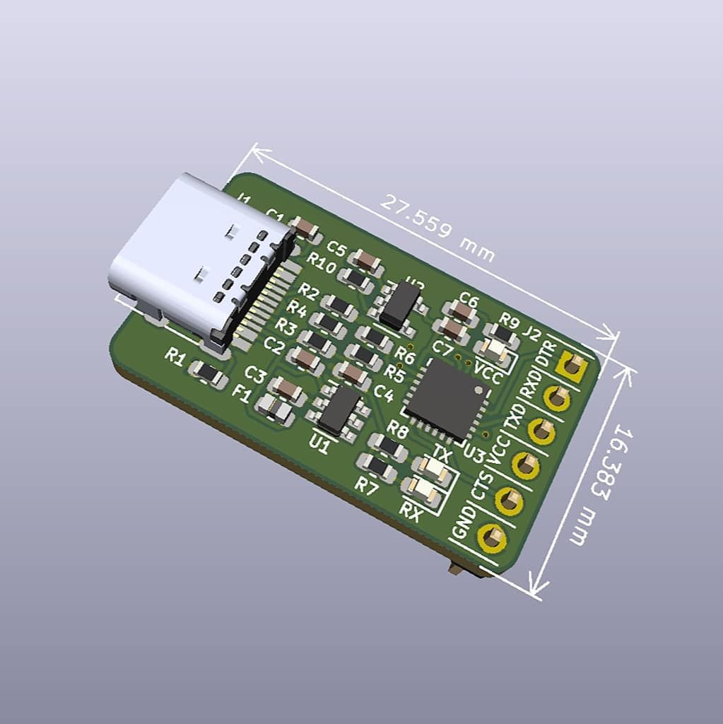 Ο AISLER Twitter: "Thursday calls for a project: This time a CP2102N based USB-C to UART Serial programmer by @boyannedkov Made with @kicad_pcb @siliconlabs #cp2102n #usbtypec #usbs #uart #pcb #