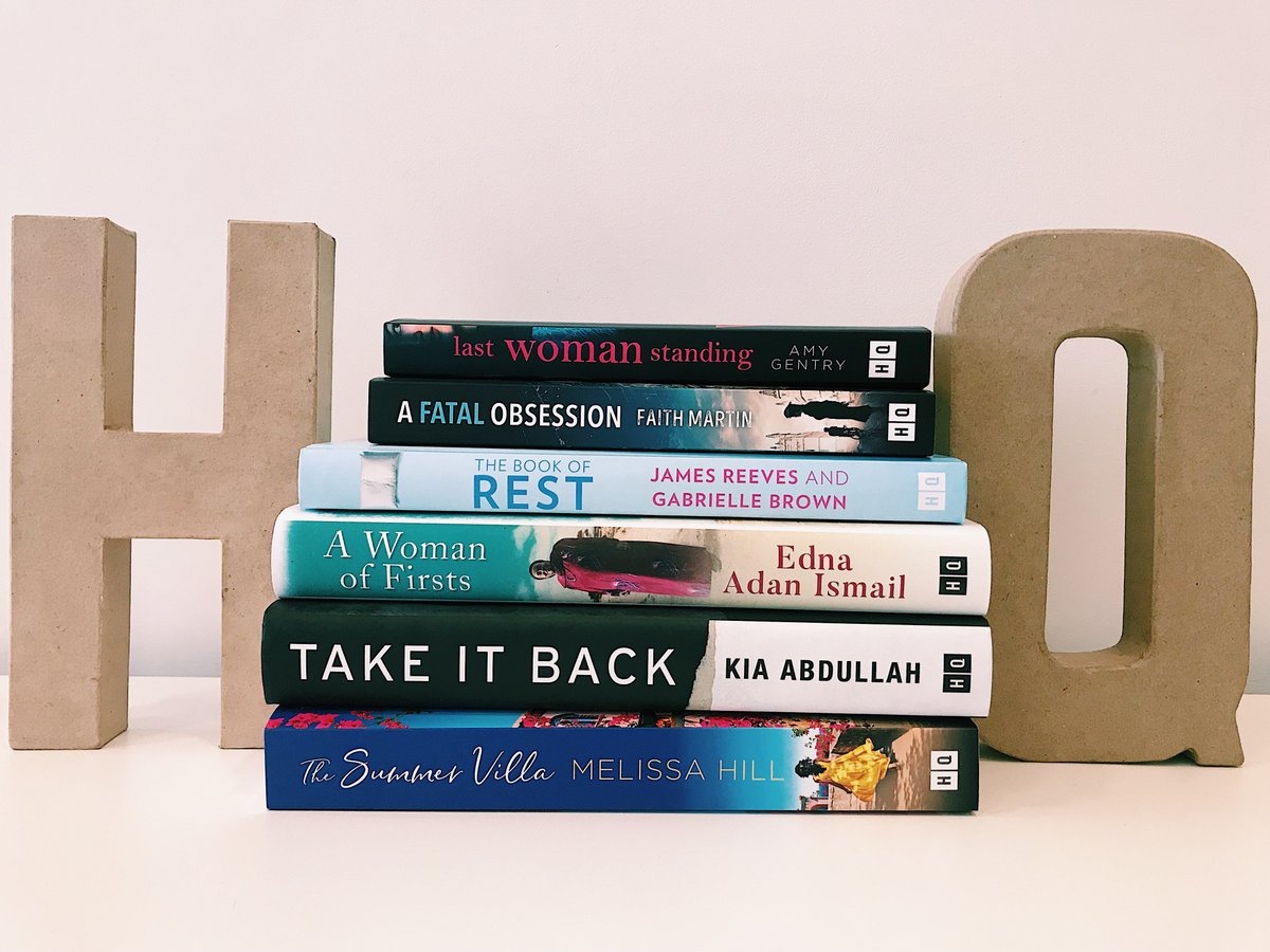 HQstories's tweet photo. Happy publication day to these amazing new books! We can't wait for you all to read them. 😃
#LastWomanStanding @unlandedgentry
#AFatalObsession @FaithMartin_Nov
#TheBookOfRest @restfulbeing
#AWomanOfFirsts @EdnaAdan
#TakeItBack @KiaAbdullah
#TheSummerVilla @melissahillbks https://t.co/KCo0vKTtYT