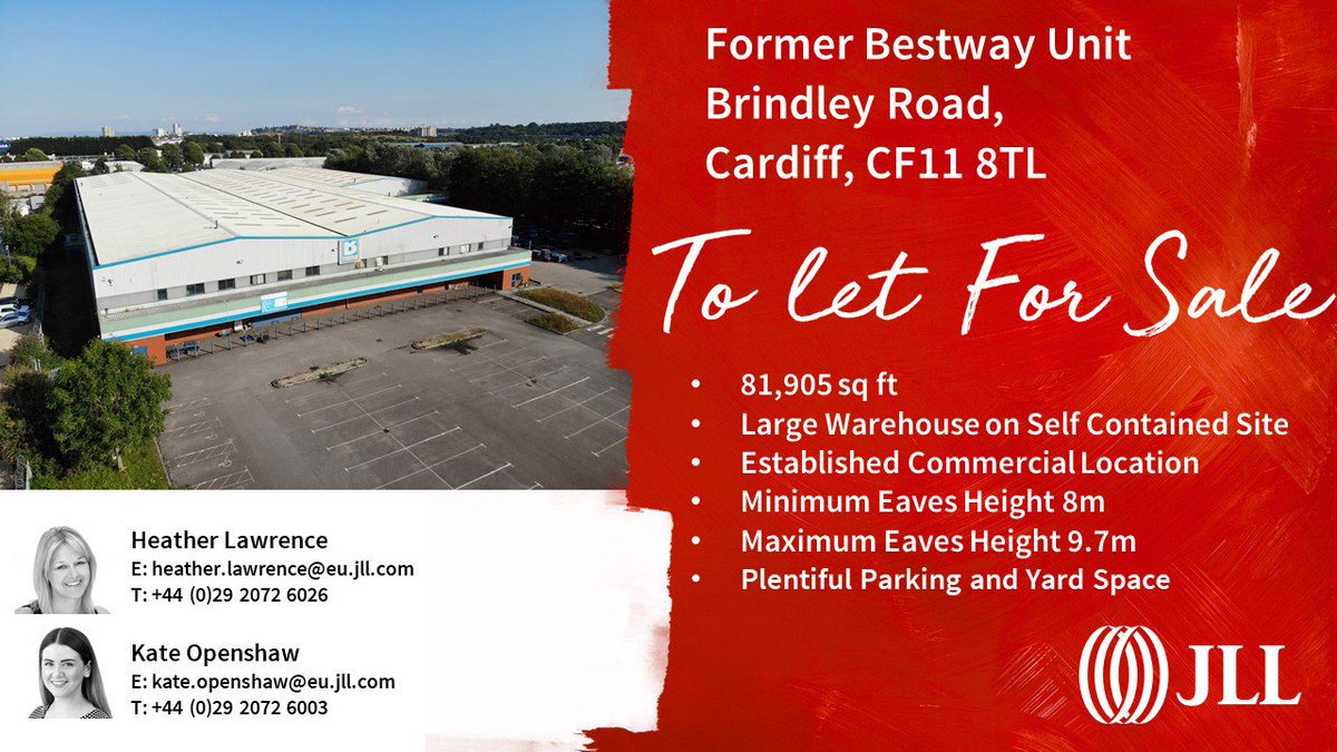 HeatherTwigs's tweet photo. Excited to bring this instruction to the market. Former Bestway Unit, Brindley Road, Cardiff. 81,900 sq ft of #warehouse space in the centre of #Cardiff. Available #freehold or #leasehold. Get in touch for more information. https://t.co/QX9pAfrWN0