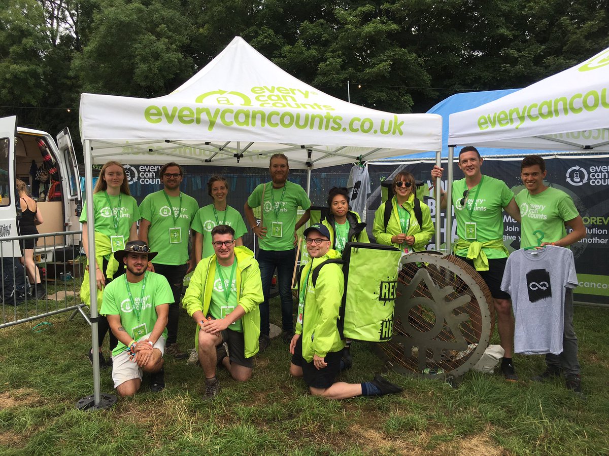 ecosurety's tweet photo. Our team ready at #Boomtown festival to spread the recycling word and encourage can recycling as part of the #everycancounts campaign with @AluproUK #everycancounts https://t.co/BDY6WLJC1Q