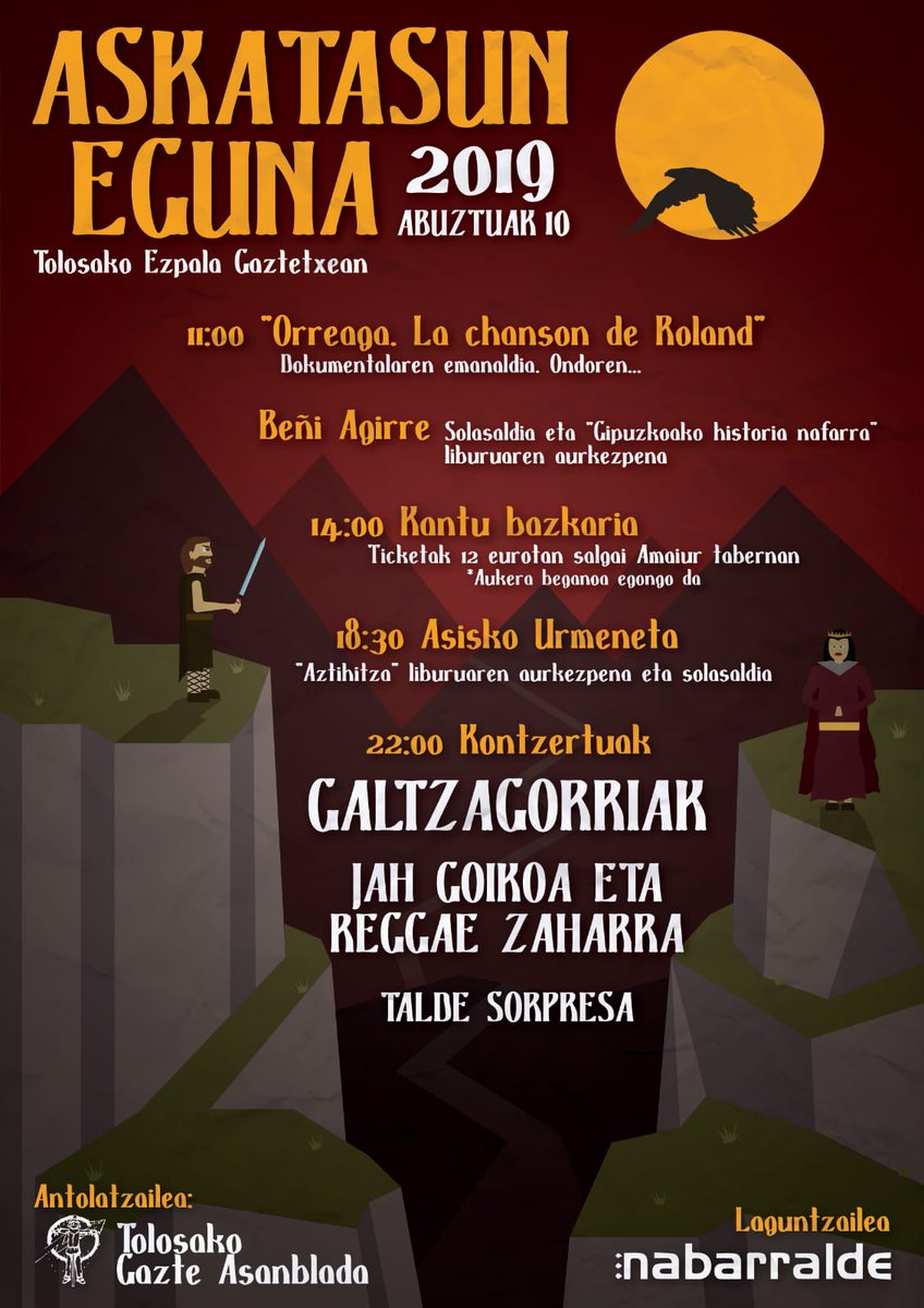 Asteburu honetan #JahGoikoaEtaReggaeZaharra talde berriarekin arituko gara!!
•Ostiralean Larragan Freeman tabernan koadrilen eguna ospatzen!!
•Larunbatean Tolosan Askatasun Egunan + talde sorpresa!!

Animatu asteburu hau gurekin batera pasatzera!!🤘🔥🎙🇯🇲