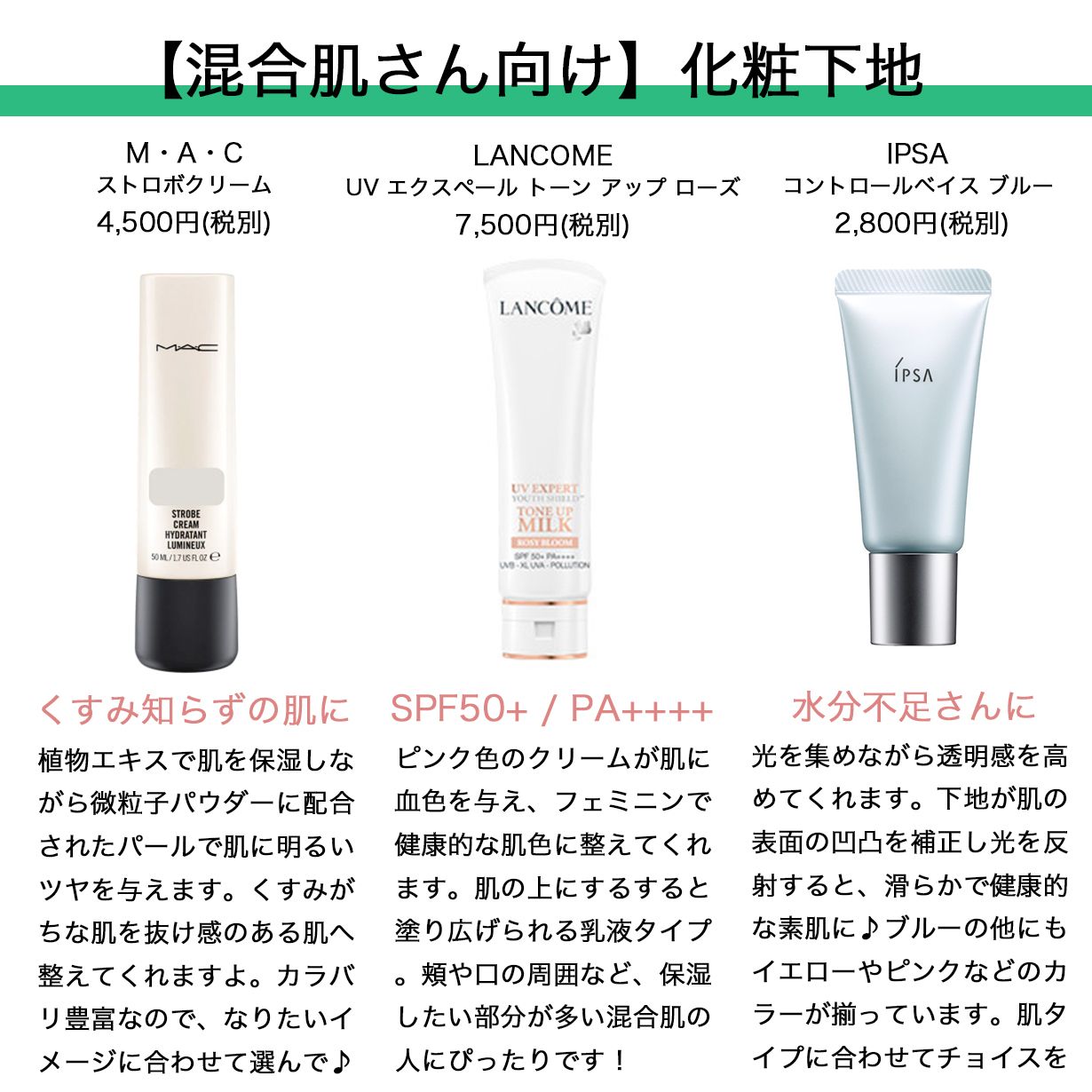 4meee 肌タイプ別 化粧下地を総まとめ 乾燥肌 混合肌 脂性肌 肌タイプ別 化粧下地 コスメ コスメレポ T Co Mxaeph9g5m Twitter