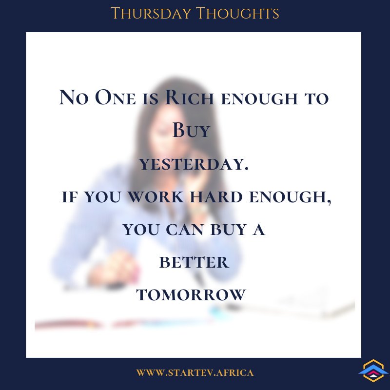 StartevAfrica's tweet photo. The past is the past for a reason, it cannot be changed no matter what you do. Keep working hard and focusing on your future, that is the only thing you can change.
.
.
#StartevAfrica #ThursdayMotivation #ThursdayThoughts #Hardwork #5040challenge #JoinStartev #Focus #DeadlineDay https://t.co/MWShCEo6iC