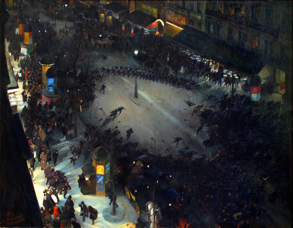 André Devambez (1867-1944) - La Charge - La Barricade ou l'Attente - Manifestants - Le Fou 