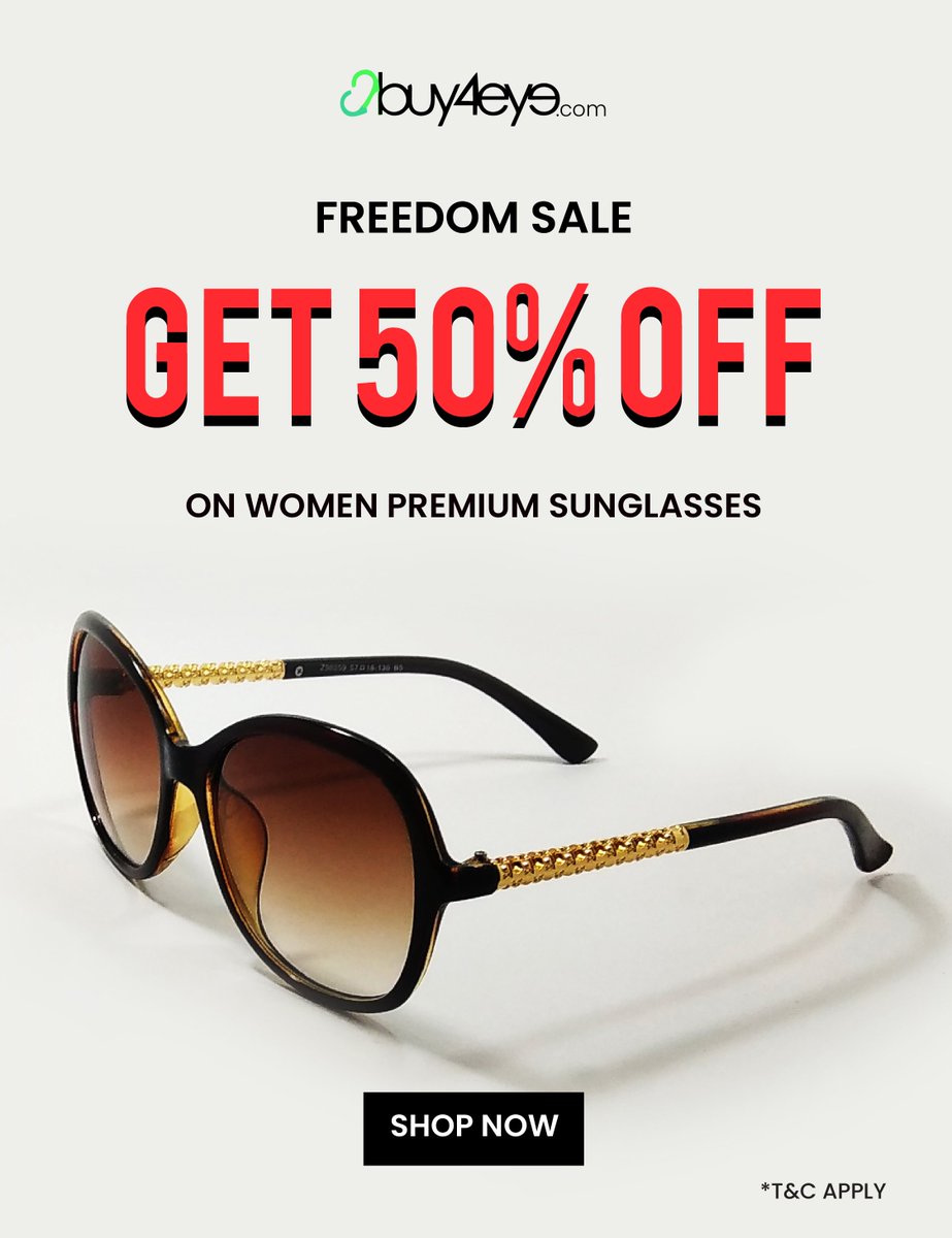buy4eye's tweet photo. Freedom Sale - 4th to 15th August 2019
Up to 50% discount on women premium sunglasses
#WearTheChange
Shop Now: https://t.co/VoZ45IuXX8
#sunglasseslover #sunglassesfashion #sunglassess #sunglassesmurah #sunglassesaddict #sunglassesatnight #sunglasseslovers #SunglassesStyle https://t.co/7TVsq5RpqT