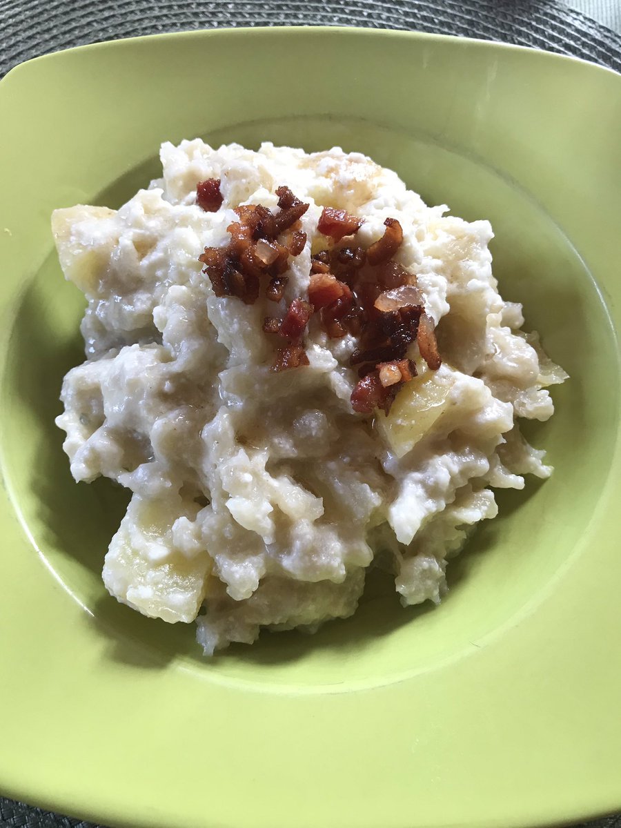 kaialunde's tweet photo. Saska taught me how to make halusky, a traditional Slovakian dish with potatoes, fresh sheep cheese, and bacon! I wish I was teaching cultures and cuisine to share this dish with my students! #culturalcove #gfschools #Slovakia #cookintraining https://t.co/mSUcJaP2ZR