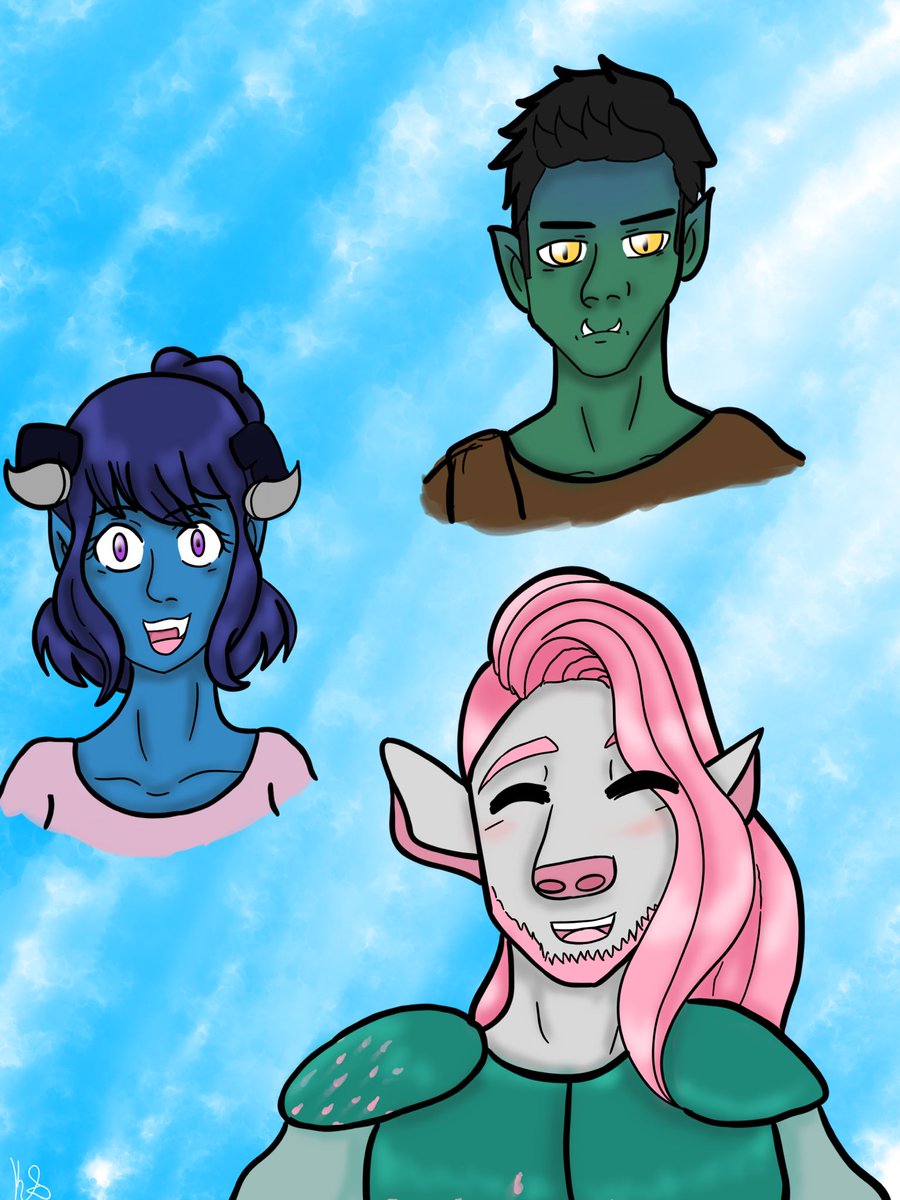 Lara_Luna7's tweet photo. Here is the colored and edited version of my little drawings. Just keep at it till you get better. Helped me I think! @gallery_cr #CriticalRoleArt #criticalroleredraw #CriticalRole #CriticalRoleFanart #jesterlavorre #fjord #clay @executivegoth @WillingBlam @LauraBaileyVO https://t.co/7lkLSBvWBE