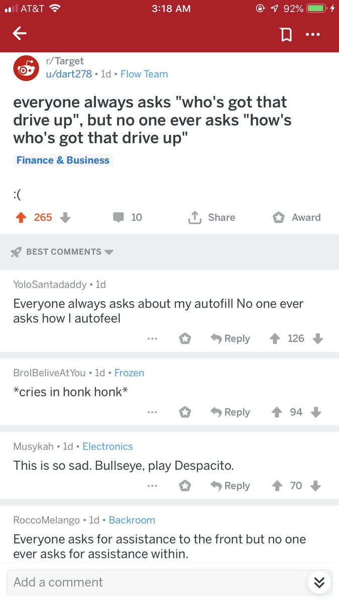 mandarj98's tweet photo. I only have Reddit so I can look at Target Team Member threads. This is gold #targetprobs https://t.co/TIPNJ3ycLH