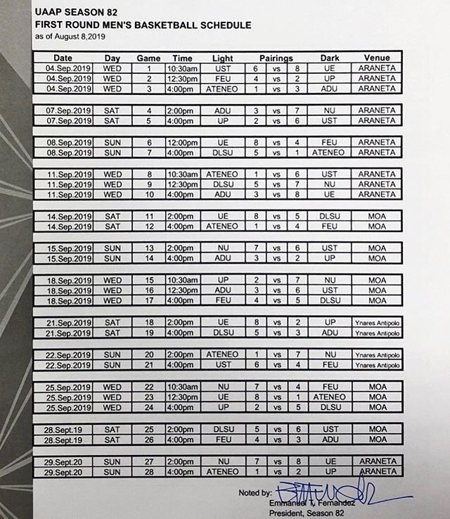 RaffyUpdates's tweet photo. OFFICIAL UAAP season 82 mens basketball schedule!! https://t.co/kq6YzDIdk9