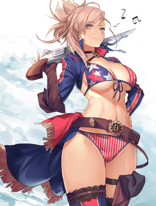 #FGO #FateGO #FGO4周年  武藏小姐的牛仔泳装 