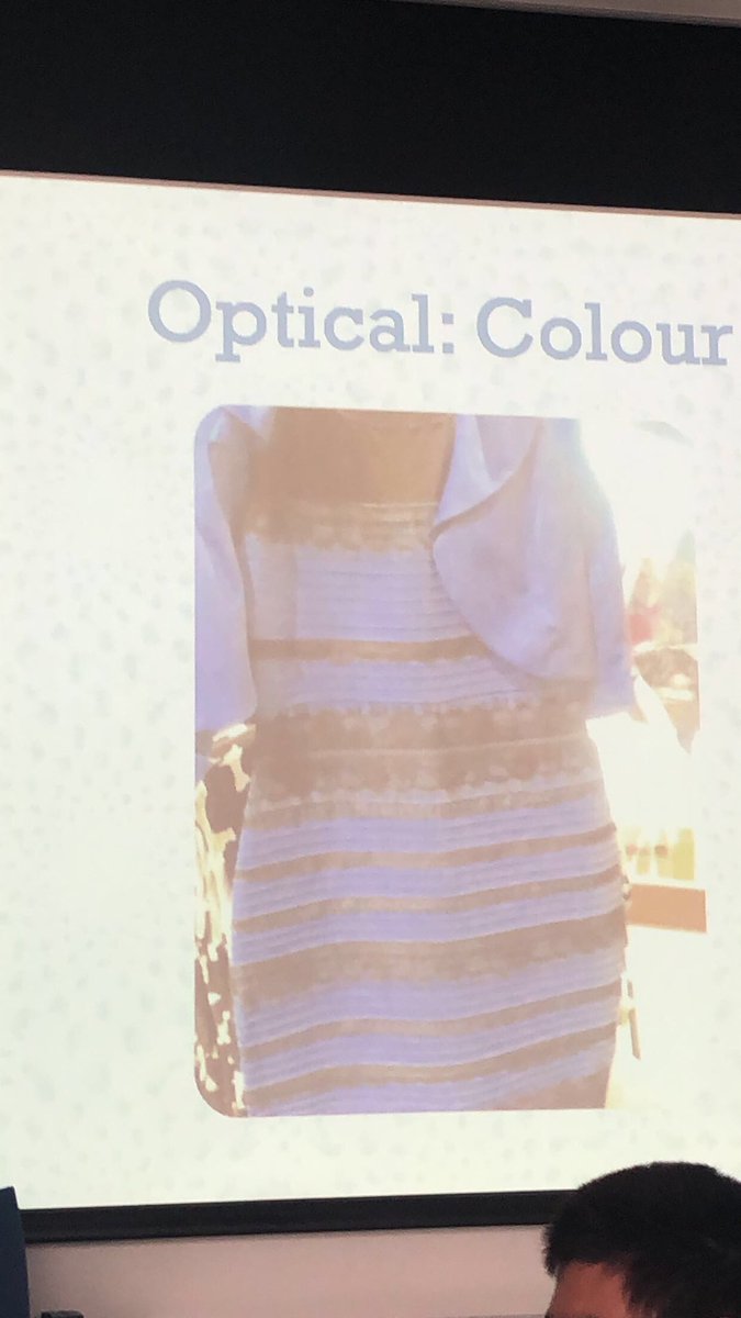RWetton2's tweet photo. What do you see? Black and gold or blue and black?! The psychology behind this is mind blowing #psychologyomnibus #ItsAllAnIllusion #RFESS19 https://t.co/tTCHuWit2N