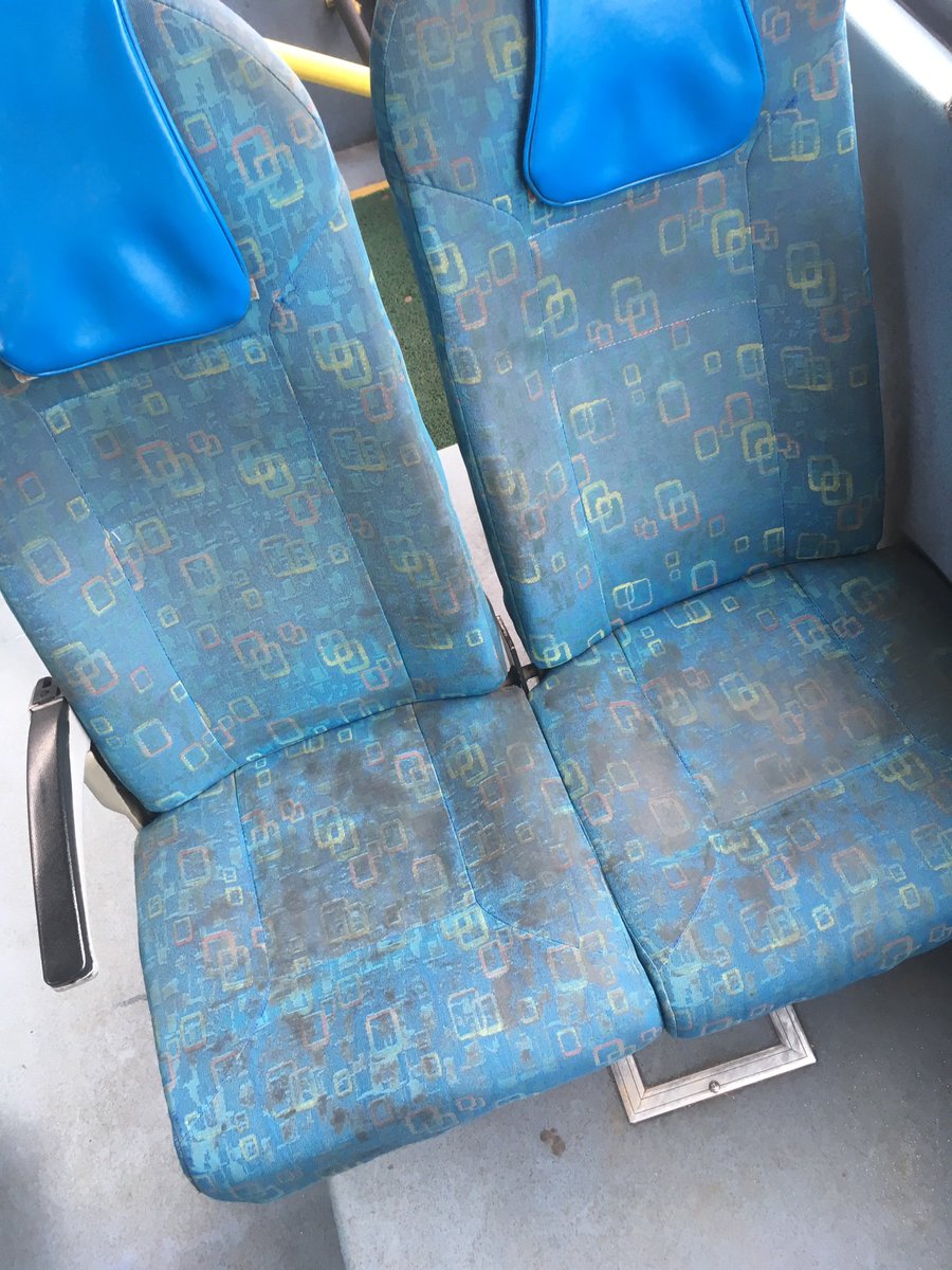 venkat92's tweet photo. Quality of pushpak buses (Hyderabad airport buses).Looks like someone has puked over all the seats and not washed them in a decade. Almost all the seats in the bus are like this
@TSRTCHQ @KTRTRS @RGIAHyd https://t.co/Q9k4B7OVn0