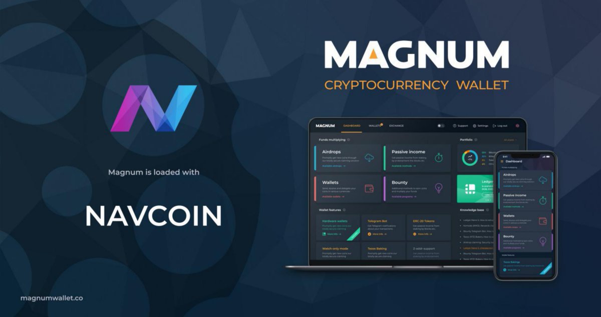 navio_official's tweet photo. Do you want to get some free #NavCoin?
@Magnum_Wallet is doing an airdrop to celebrate our new integration!
From #MagnumWallet users can #ColdStake. It's a Win-Win! #PoS #Bitcoin #cryptocurrency
https://t.co/AHfuTeGXMH https://t.co/FuFggLYpXF