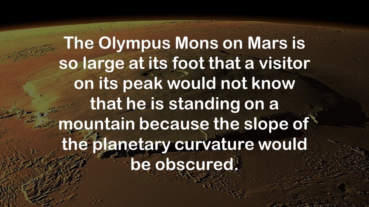 Wieblebub_Knowl's tweet photo. The Olympus Mons (#Mars) has a summit height of over 22 km and a diameter of almost 600 km. It is therefore the highest known mountain in the #solarsystem.
#Knowledge ⛰️ https://t.co/RbQIRhJBIb