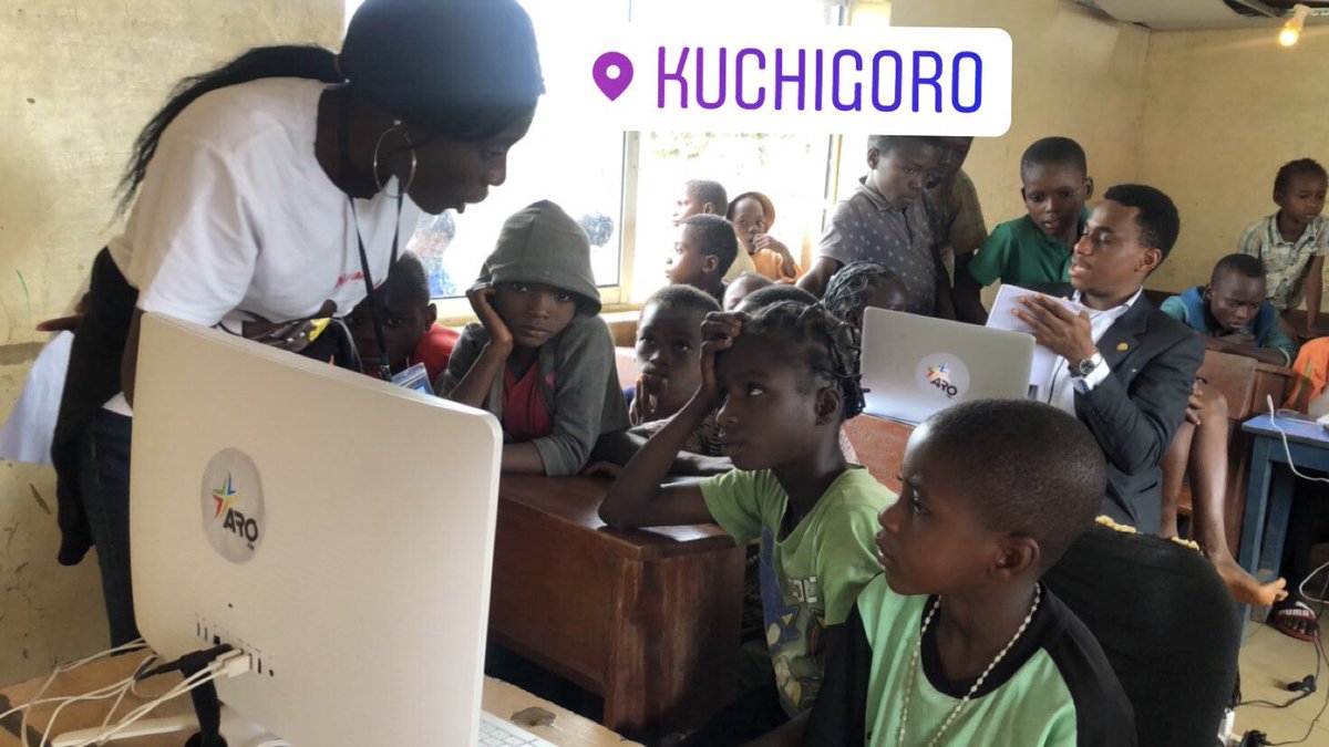 AhamRochasFDN's tweet photo. #HappeningNow The #AROEEP ICT Pop-Up is currently holding at new Kuchigoro IDP Camp in Abuja. Several children are learning the insights of what a computer can do. #ICTCreatesBetterOpportunities #AROFDN https://t.co/uAJGWJm9ml
