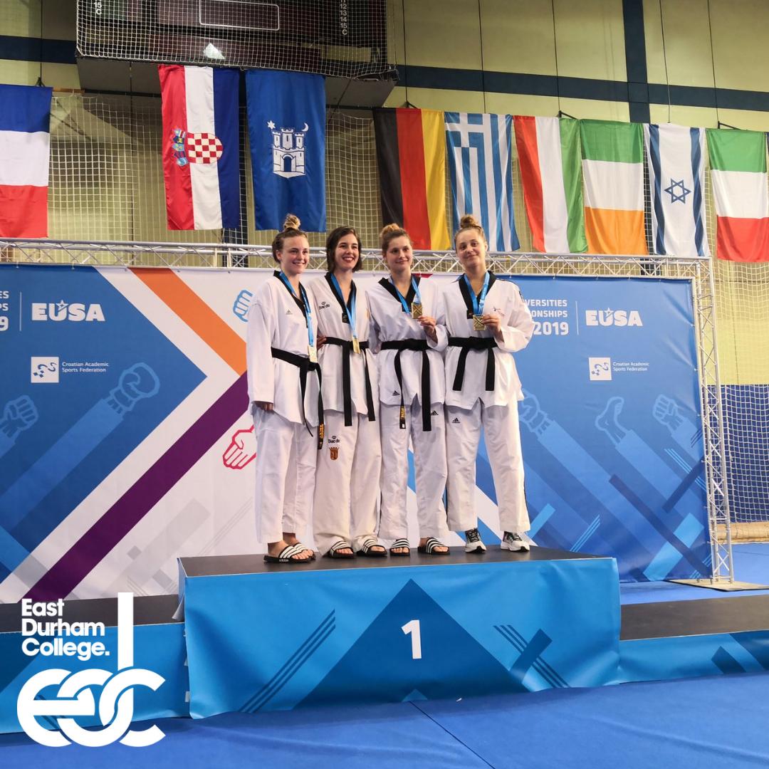 EastDurhamCol's tweet image. Congratulations to Simone Abley for winning silver in the female welterweight division at the European Universities Taekwondo Championships in Zagreb, Croatia! 🎉
Click here to learn more about Simone's amazing performance buff.ly/2yHZBtI 
#BSTF #EUSACombat #zagreb2019
