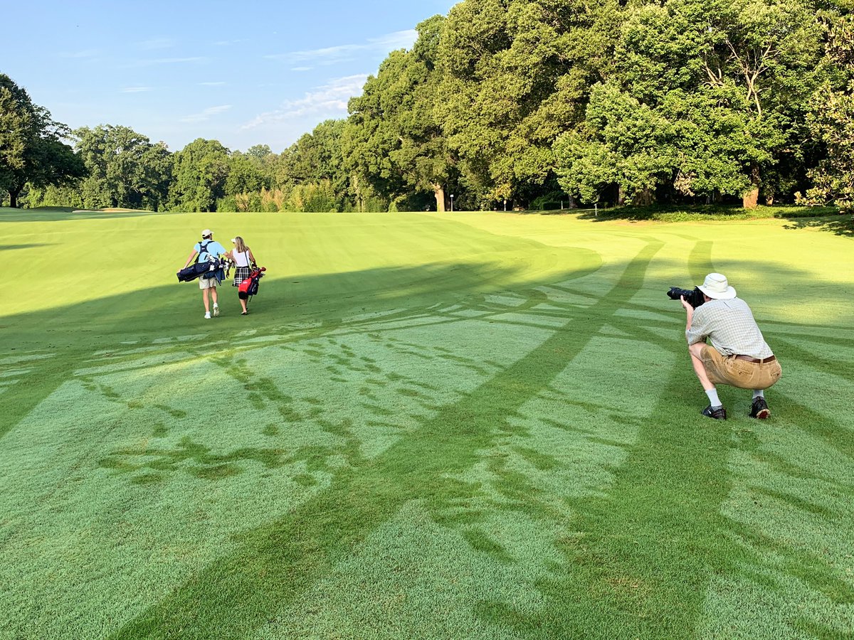 LeePaceTweet's tweet photo. Another challenging day Wednesday setting up photos from Bob Donnan for forthcoming #goodwalks book and the obligatory research (cough cough) afterward. What a setting at Charlotte Country Club, a vintage Donald Ross design. https://t.co/yGKNF0BUks