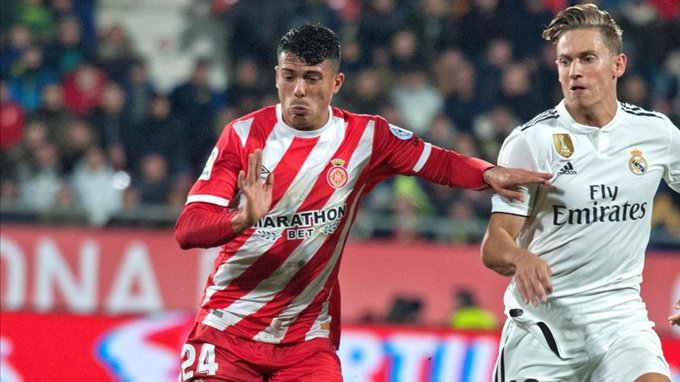 Pedro Porro, en un partido con el Girona.