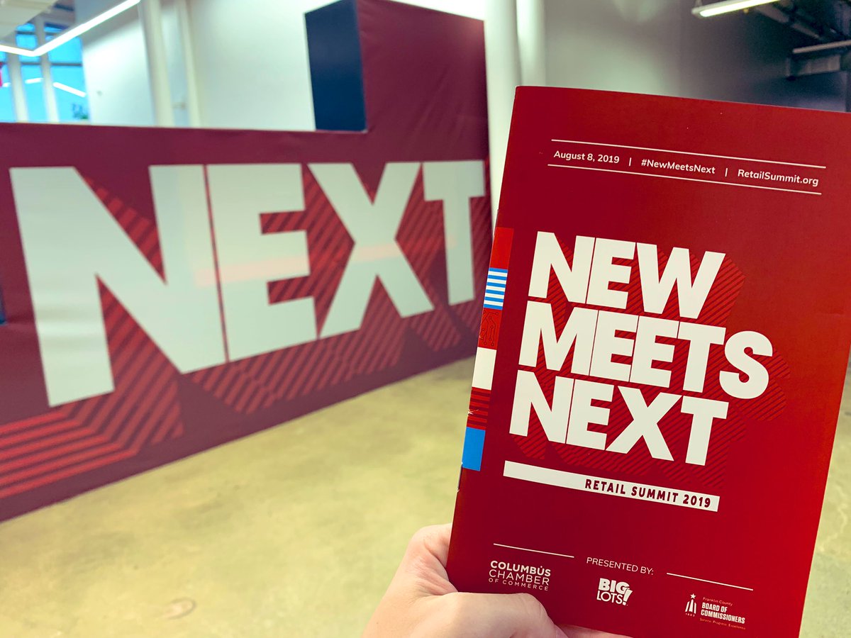 ColumbusChamber's tweet photo. The big day is finally here! Joining us for #RetailSummit19? Be sure to share your takeaways by using #NewMeetsNext on social today. https://t.co/BrRD4deUjo