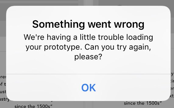 DavidLewis___'s tweet photo. Been getting this for the last 2 days on the iPhone app. Any ideas @InVisionApp https://t.co/KcrpDNZUlX