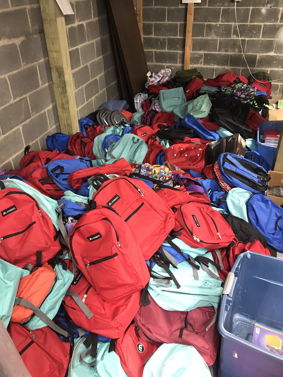 kgarnick's tweet photo. Volunteered yesterday with my @USChamber colleagues, prepping hundreds of backpacks with school supplies at @awidercircle. Adults can have field trips too! #ChamberCares2019 https://t.co/N7tcR9k8dp