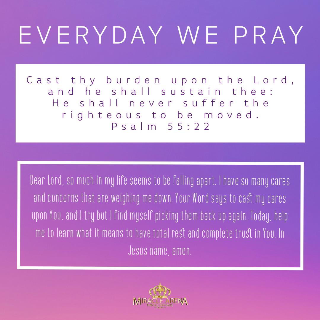 miraclearena's tweet photo. Today’s Prayer Topic: Freedom ~ Psalm 55:22

#prayer #Holyghost #Jesus #Holyspirit #God #prayer #Presence #dailymotivation #Worship #Bible #Scripture #RJD #PKD #Salvation #mafan #imafan #inspiration #assurance #motivation #believe https://t.co/qqnPorCdR0