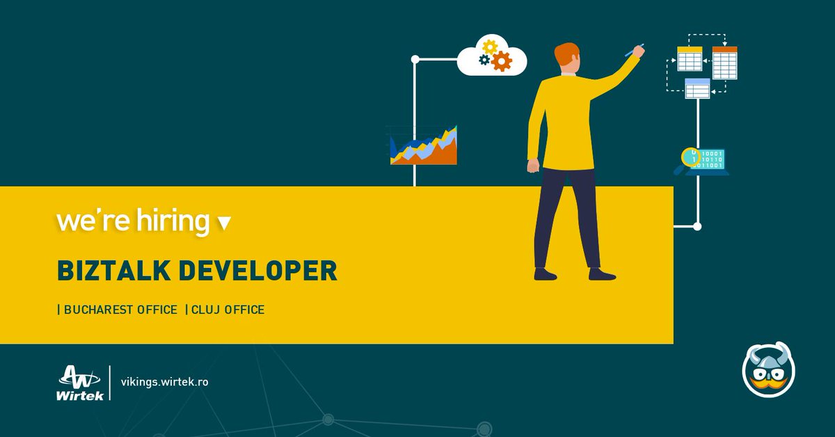 Wirtek_team's tweet image. There&apos;s an exciting opportunity to join our team as a BizTalk Integration Developer for our newest client – the Danish state company for electricity and gas!
Interested? Apply here: vikings.wirtek.ro/#joburi
#WirtekCareers #IntegrationDeveloper #Energinet #career #Cluj #Bucharest