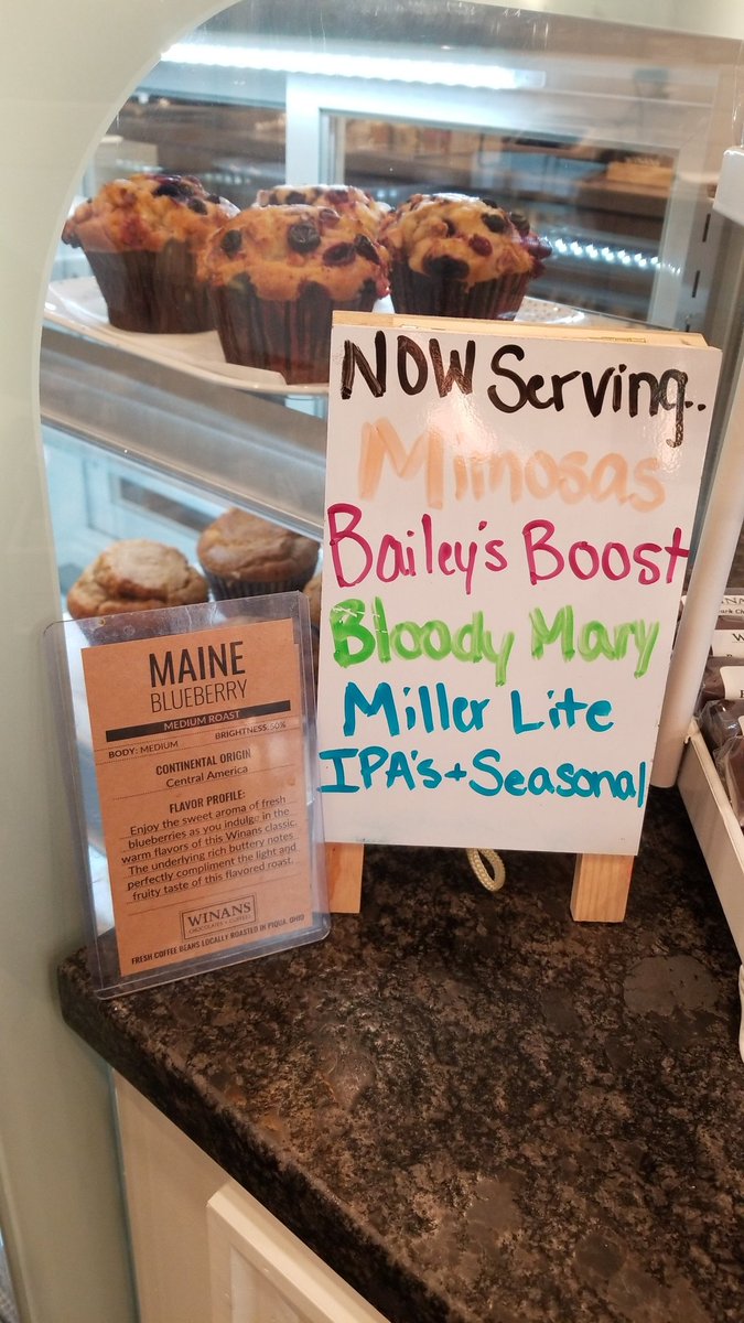 Winans_GYard's tweet photo. Maine Blueberry coffee with a berry blast muffin... and maybe a mimosa to get you through Thursday  🥂 https://t.co/yM33Mkivx3