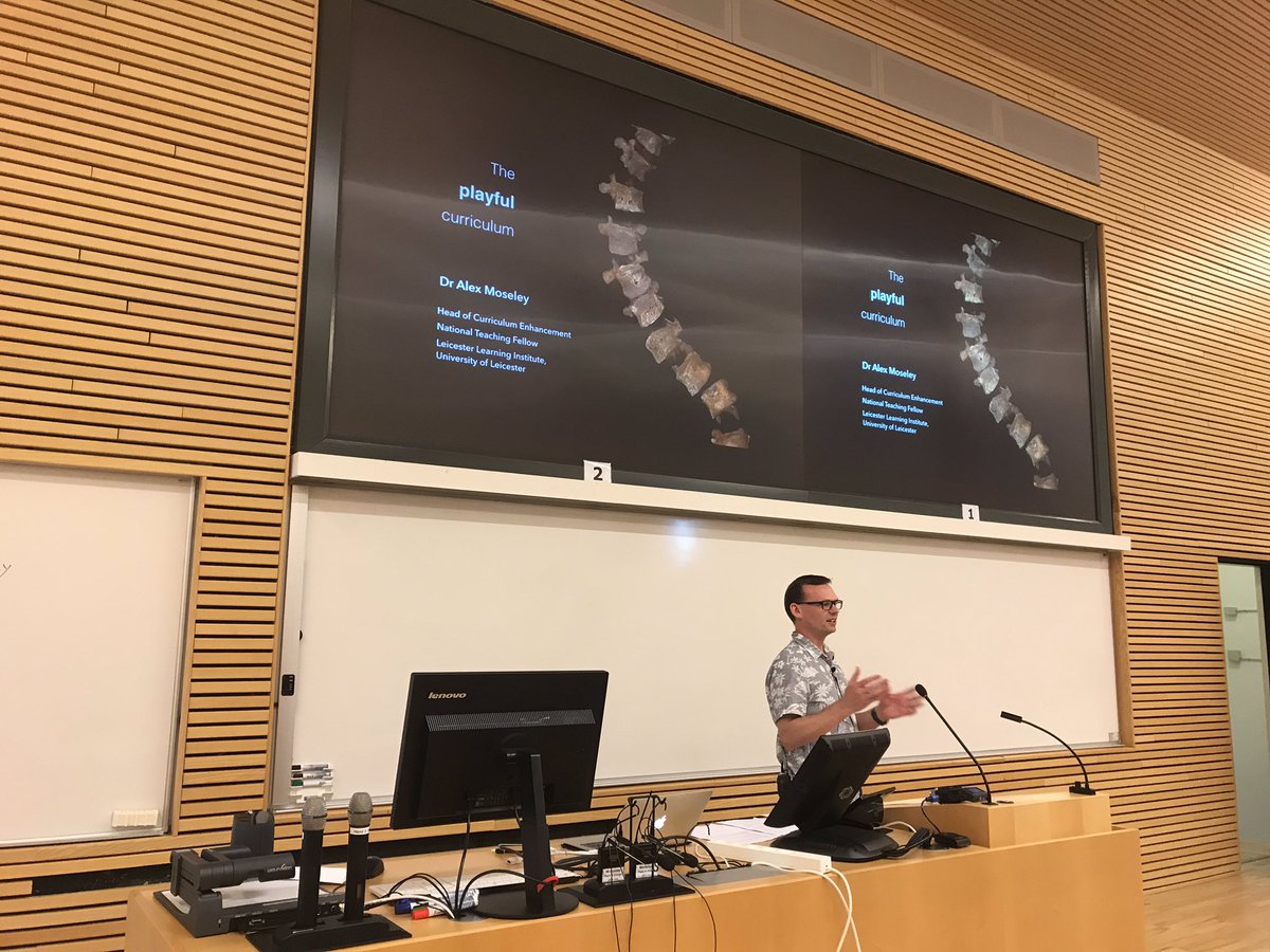 mathiaspoulsen's tweet photo. My good friend @AlexM11 giving the closing keynote - "the Playful Curriculum". #puc19 https://t.co/8jmApjZ1mC