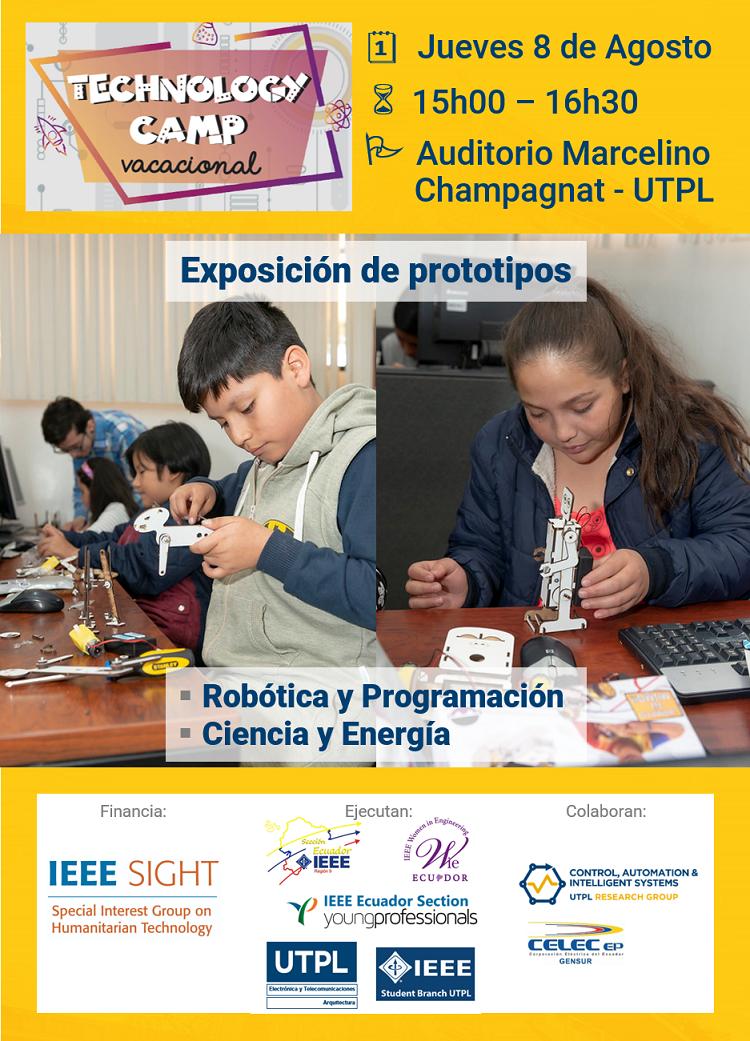 KarlosKalderonK's tweet image. 🤖 #VinculaciónUTPL
Hoy finaliza el campamento de verano #TechnologyCamp capítulo #Loja. Los invitamos a la #exposición y #demostración de #prototipos por parte de los #niños de la Escuela Fiscal "Filomena Mora", beneficiarios de esta iniciativa.
@utpl @ieee_sec_ecu