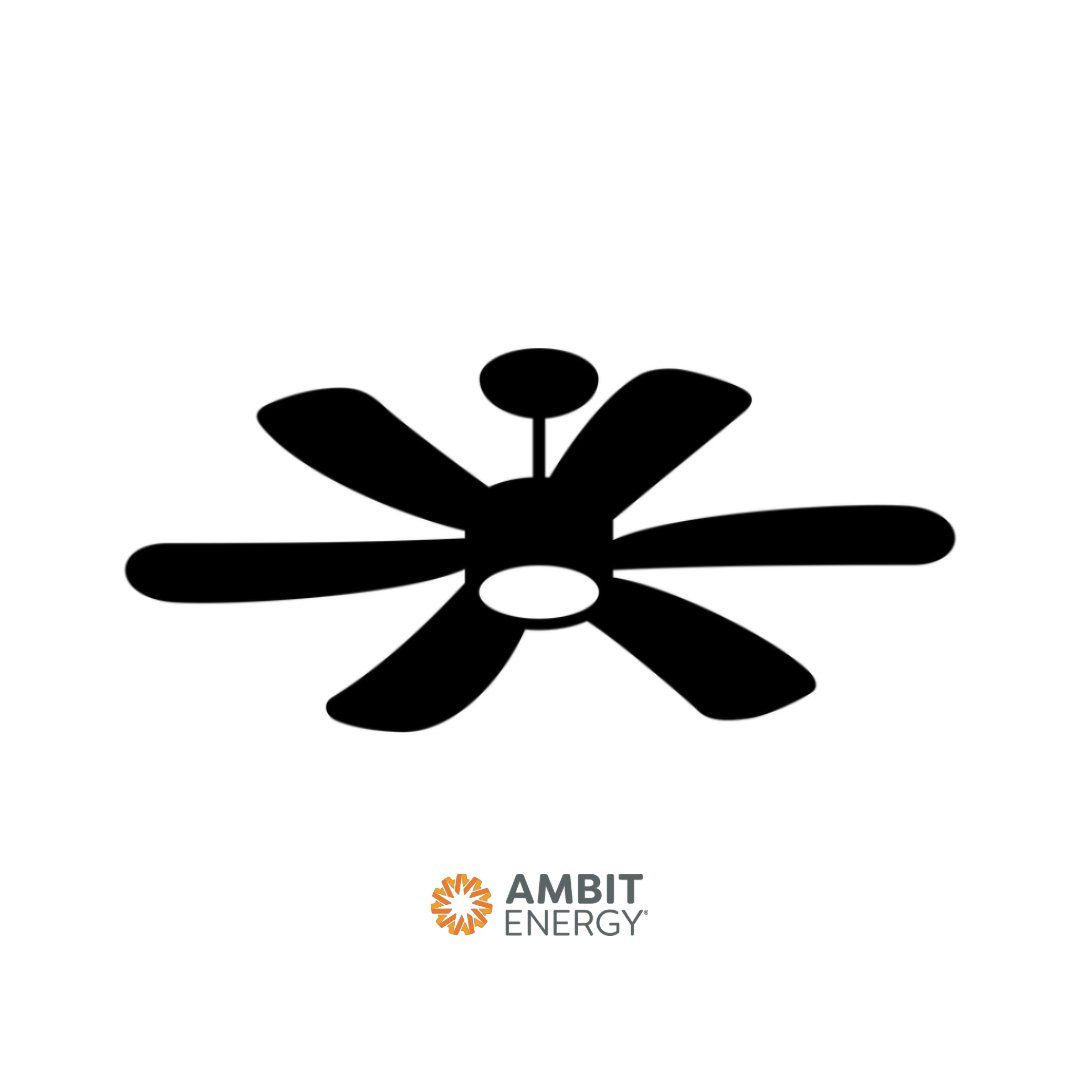AmbitEnergy's tweet photo. Is your home easy breezy? Ceiling fans are great for cooling an entire room and allow you to bump up the AC a few degrees. Just don't forget to turn them off when you leave! #SummerEnergyTips https://t.co/eybz0szn0u