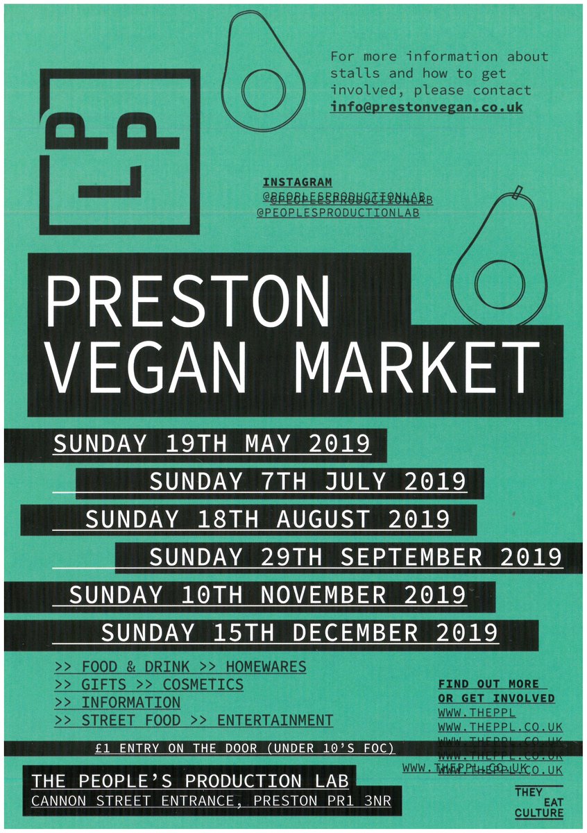 Check out the dates for the upcoming #veganmarket events! Only £1 on the door, and under 10's go free!