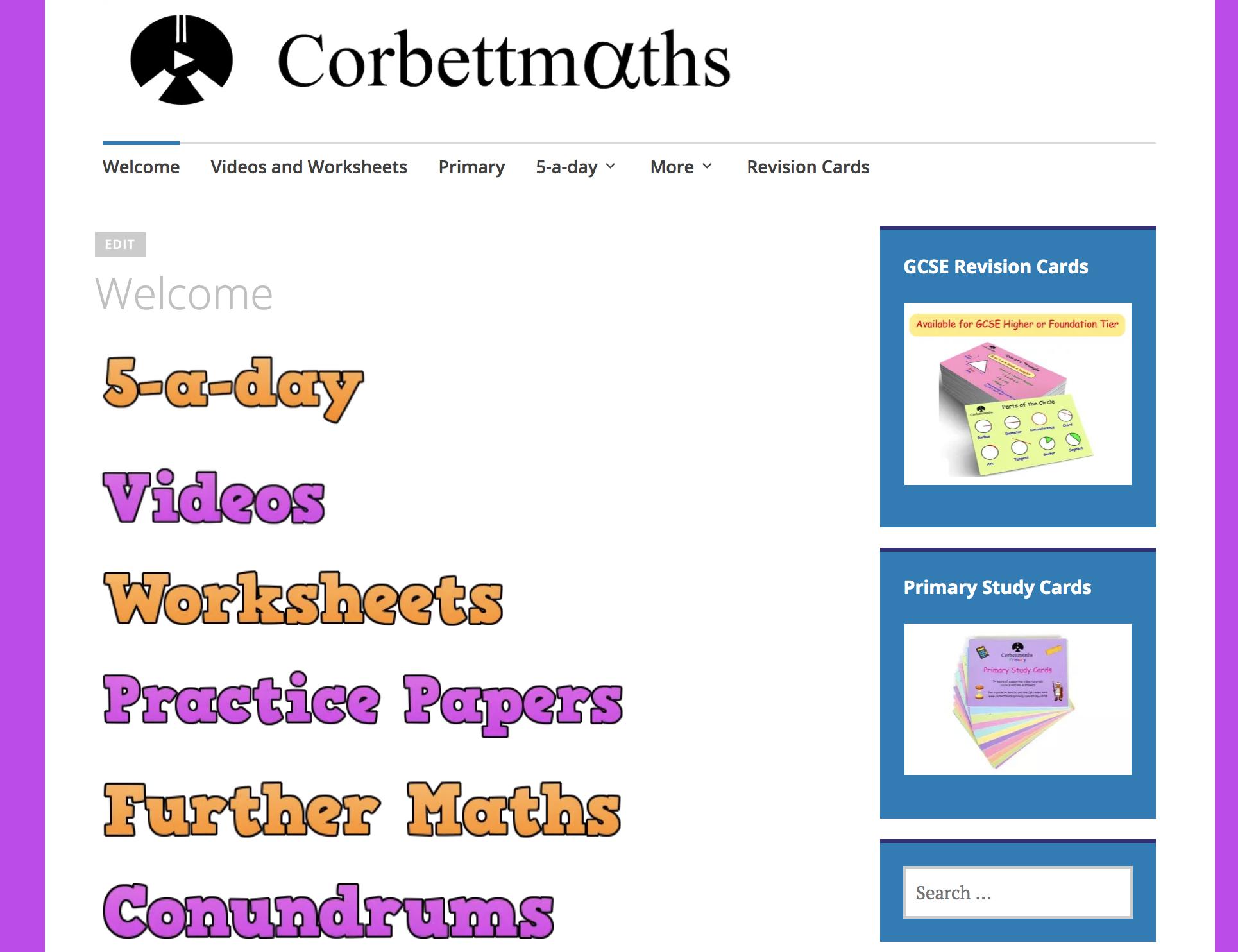 Corbettmaths on Twitter "I've made a few changes to the appearance of