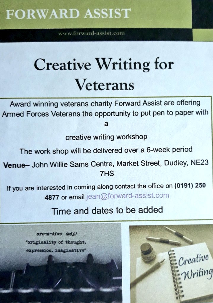 ForwardAssist1's tweet photo. Its Back... Thanks To The Fabulous Support of The @sagefoundation &amp; @sageuk Fantastic #CSR Policy That Allows Staff To Support Local Charites ....We Are Going To Run Another Creative Writing Course 
For Veterans Led By Anita R 👍 @emcdirect @KevinDoyle__ @SaluteHerUK https://t.co/z6Z0znbv61