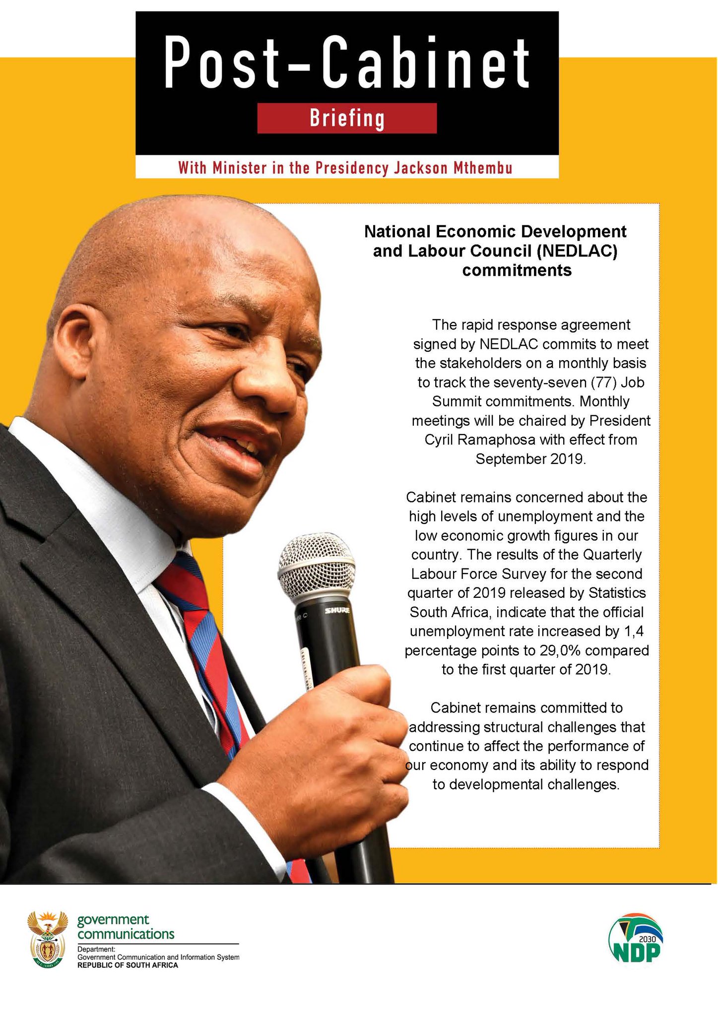 South African Government on Twitter on economic growth