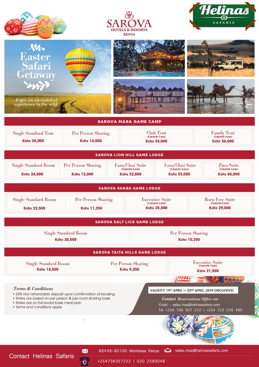 HelinaSafaris's tweet photo. Easter Safari Gateaway... https://t.co/cPg2oJOEZF