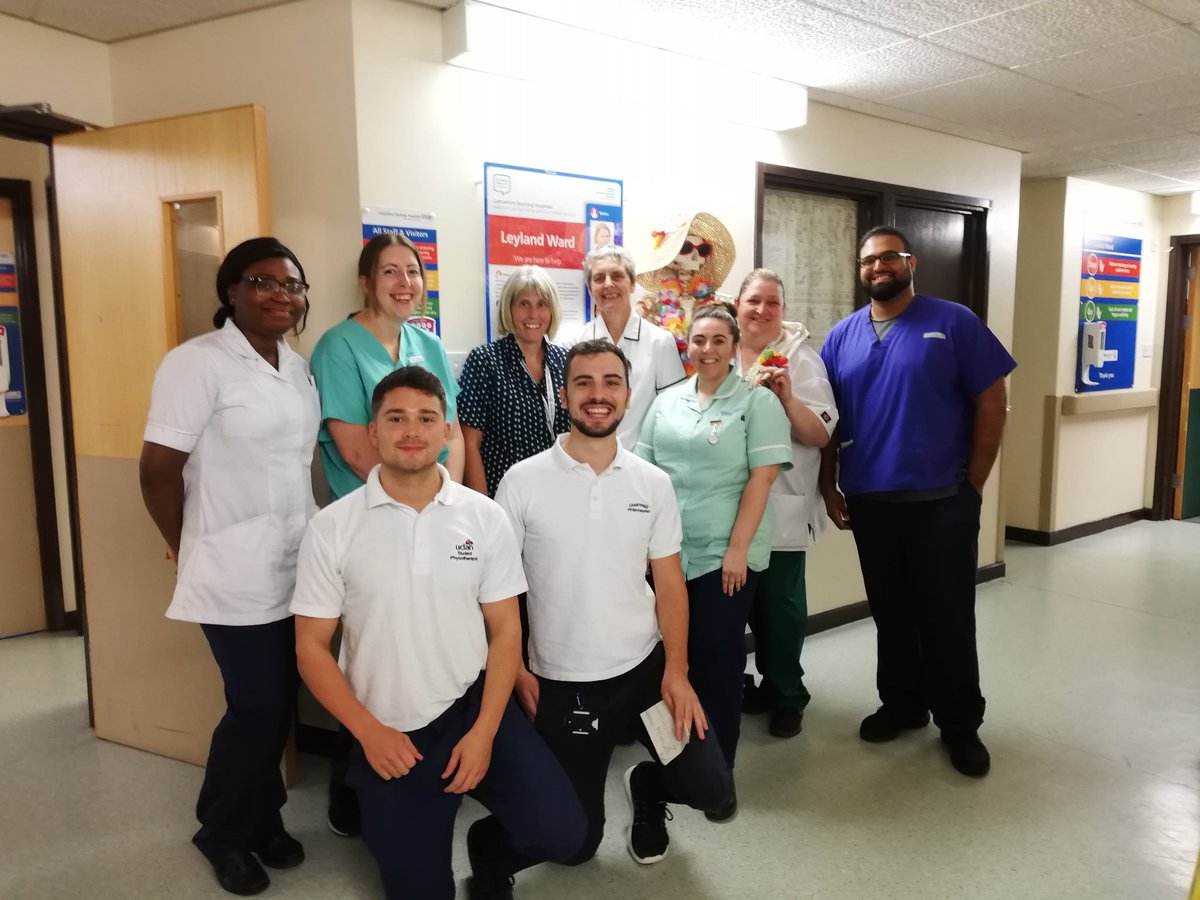 RobAHorner's tweet photo. Celebrating are amazing Leyland therapy and ward staff. Encouraging are advanced recovery pathway over 7 days.  Highlighted by our first daycase total hip replacement who was discharged yesterday #24hours #therapythursday #AHPs https://t.co/xqpnaJteeE