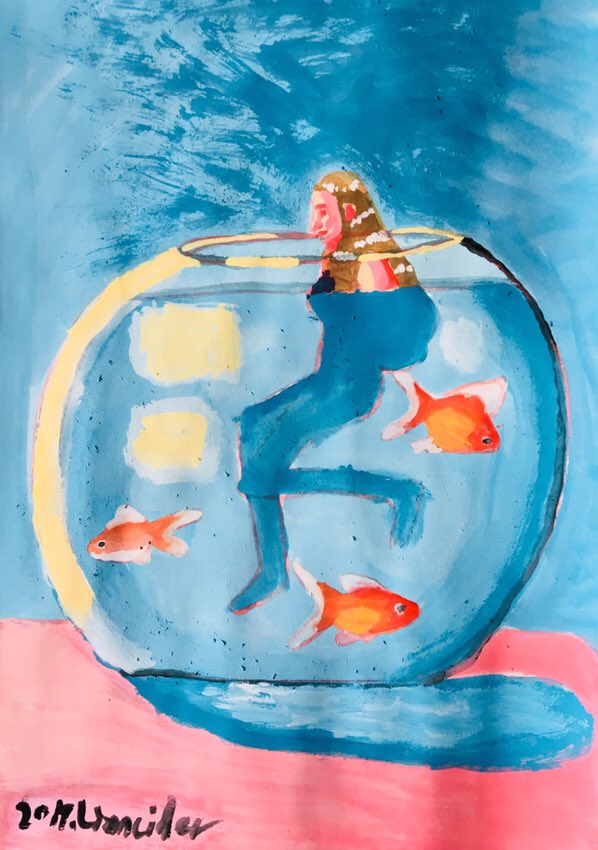 Twitter पर Lioncider 水に浸かる 金魚鉢 Illustration Drawing Fishbowl Goldfish Woman Soak Water Blue Image Art Colorful Acrylicpaint Picture Painting イラスト アート カラフル アクリルガッシュ 絵の具 ドローイング 絵