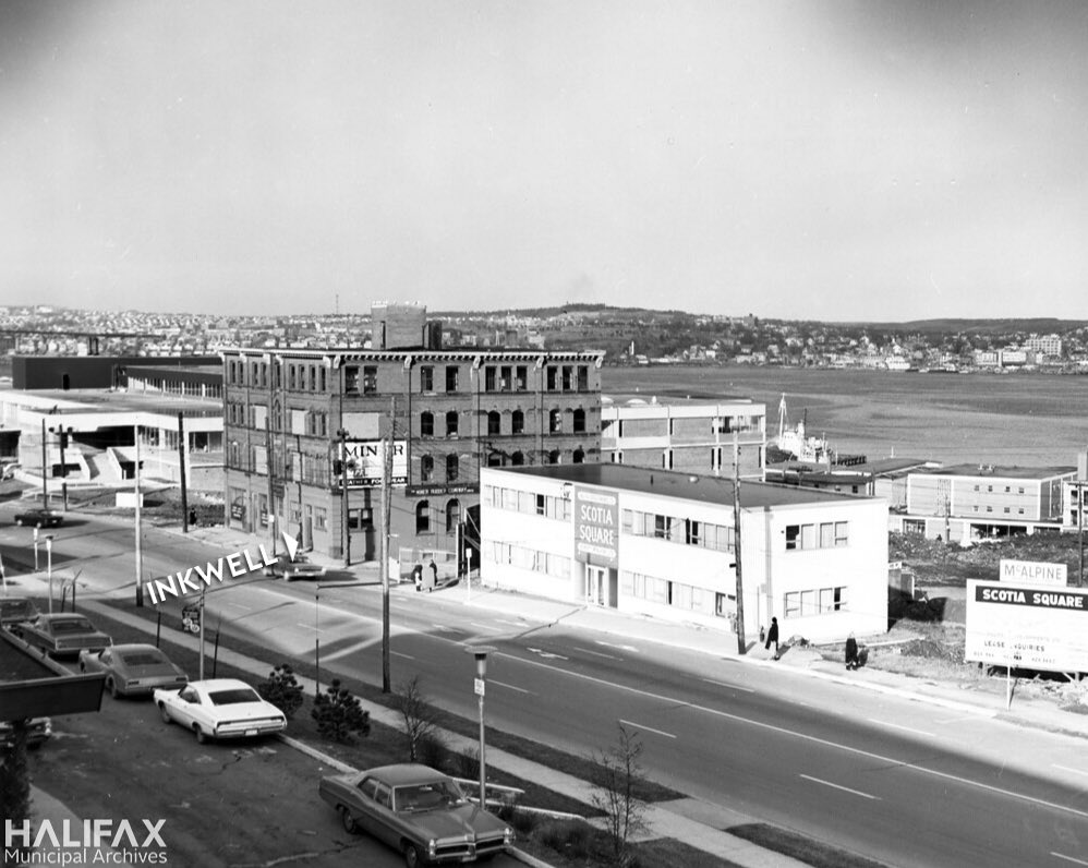 inkwellboutique's tweet photo. #ThrowbackThursday from the #halifaxarchives
Here's a photo from December 1967 showing where @inkwellboutique @Taiyaki52cafe & #kammoon now are as seen from Citadel Inn! At the time this was taken, Brunswick Place (formerly Trade Mart building) was still under construction. https://t.co/Oru0wbBe9i