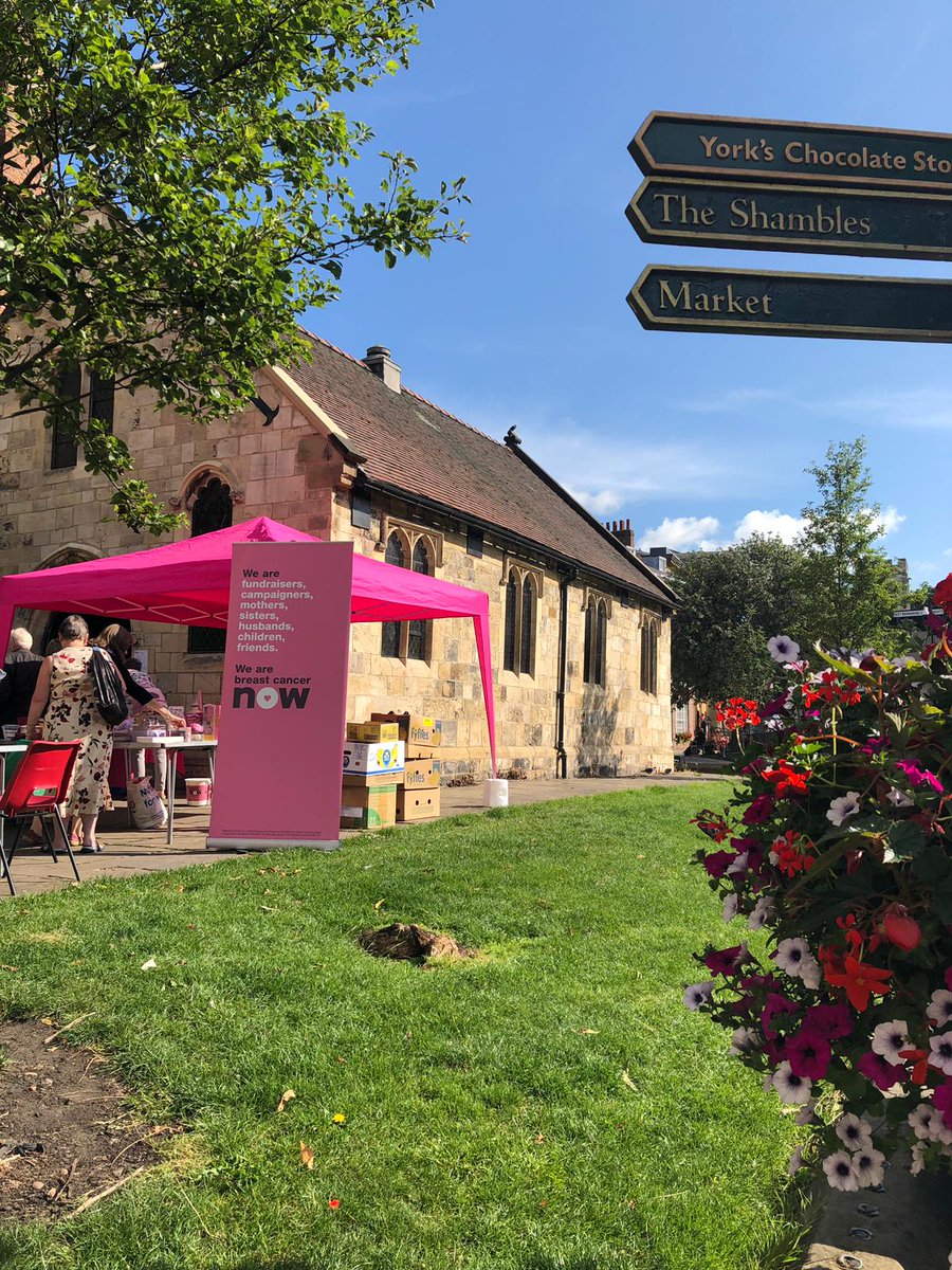 We're all set up today at #stcrux in #York with lots of freshly baked cakes, sandwiches, hot drinks sausage rolls and bric-a-brac! Come see us and help us raise lots of💰 for @breastcancernow 😊
